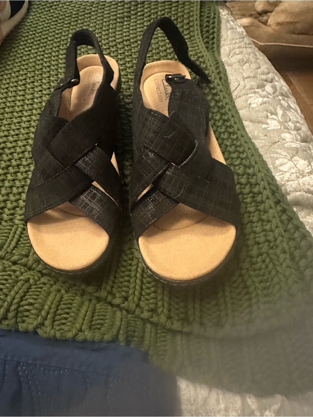 Clark’s Women's Black Crisscross Slingback Sandals